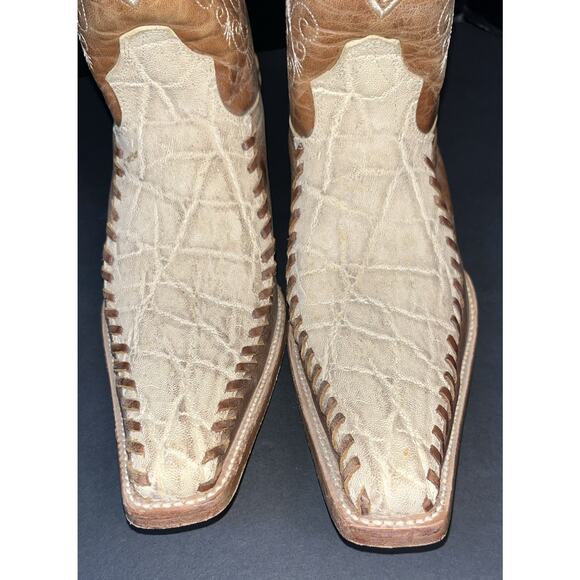 Aguila Real Men’s Embellished Brown Tan Long Toe Western Boots‎ US 7.5 main image 2